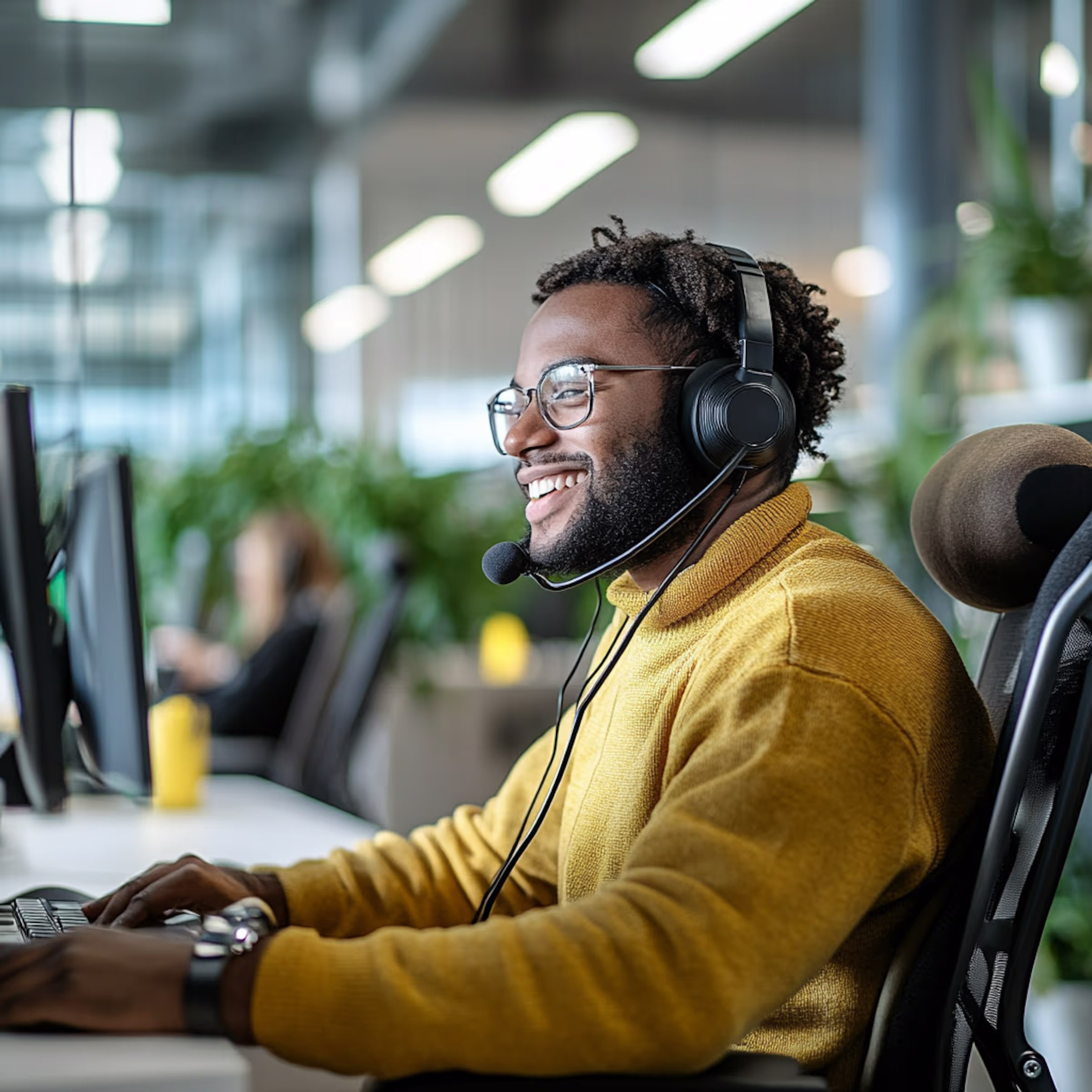 A man is talking on a phone